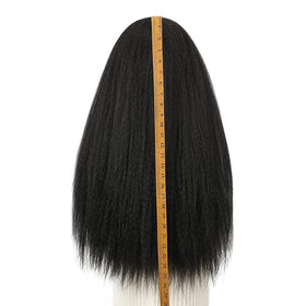 WIGNEE natural black color wig close-up with natural shine