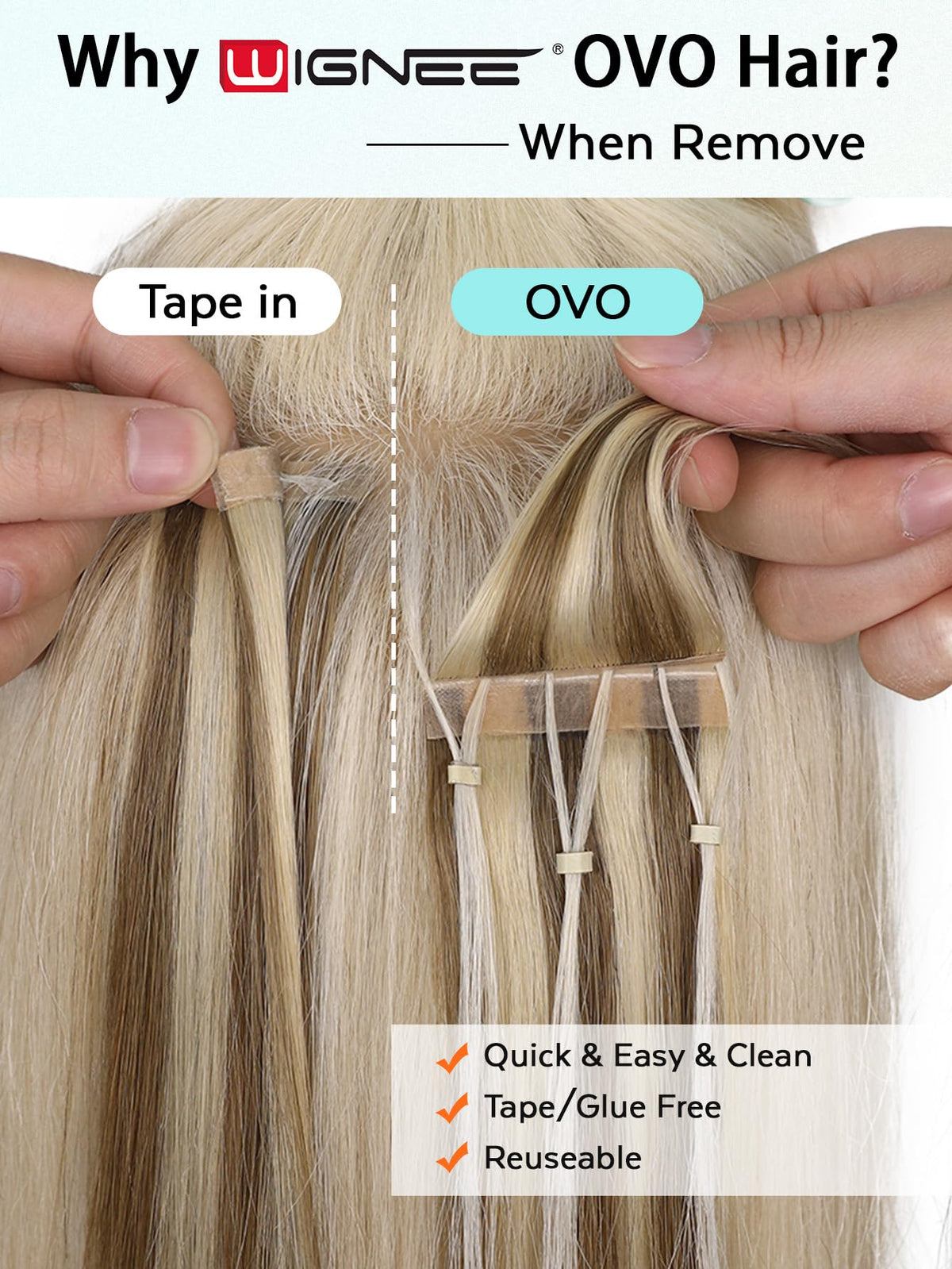 WIGNEE natural hair blend with real hair texture