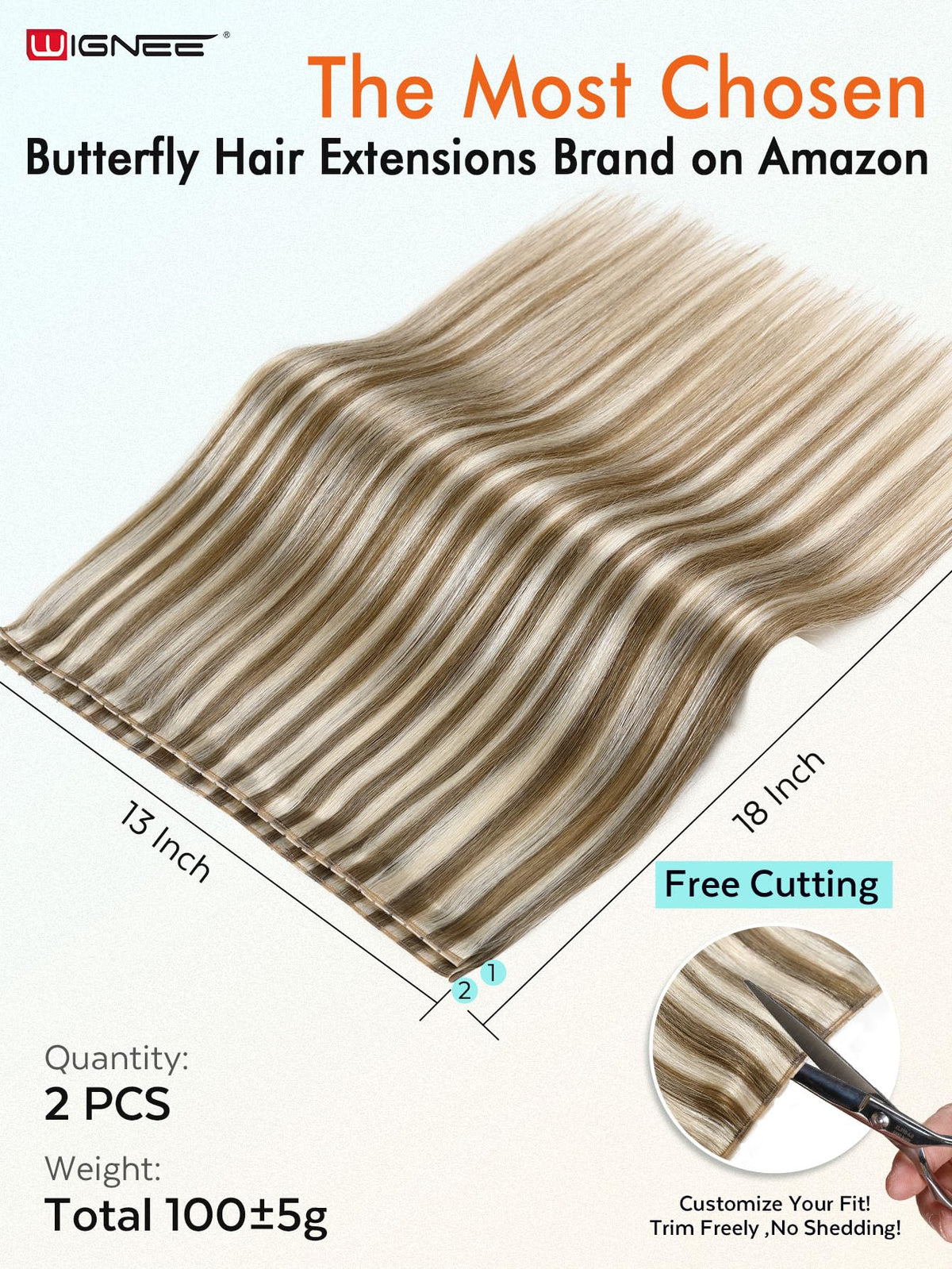 WIGNEE OVO glue-free weft attachment showing clean wear