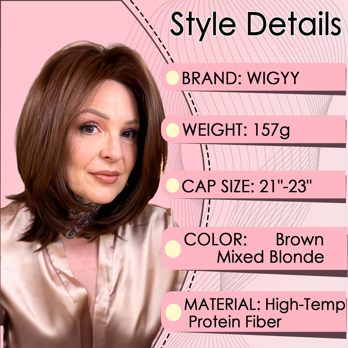 WIGYY brown-mixed-blonde-shade delivers seamless blend for everyday elegance.