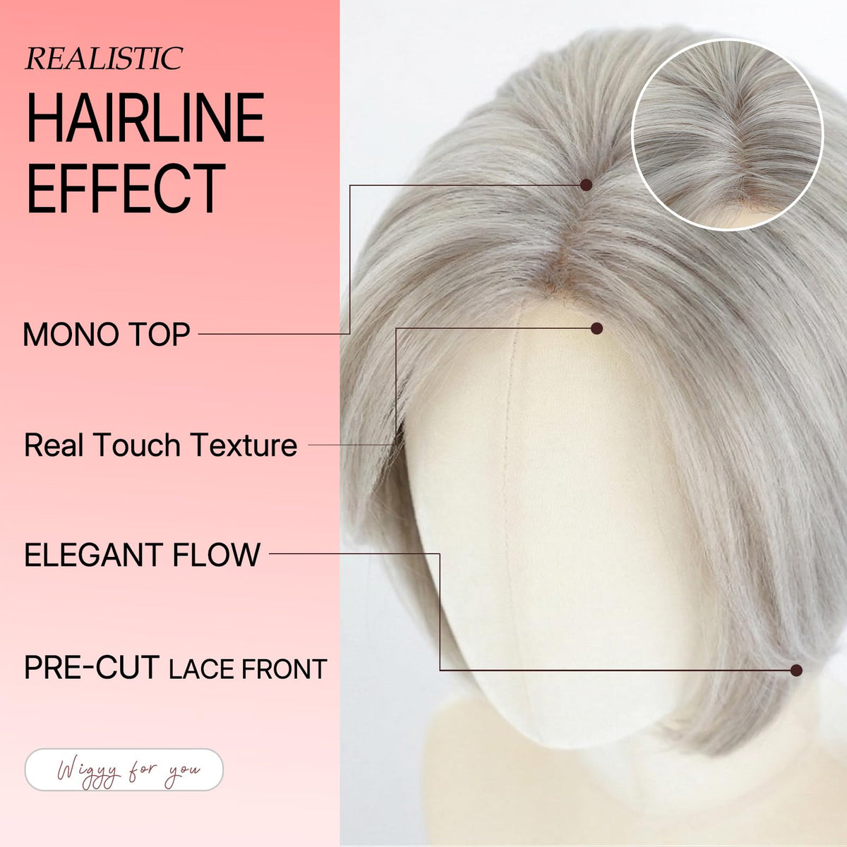 WIGYY glueless fit reduces pressure and suits sensitive scalps.