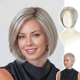 WIGYY mono top lace front bob wig with natural parting for everyday realism.