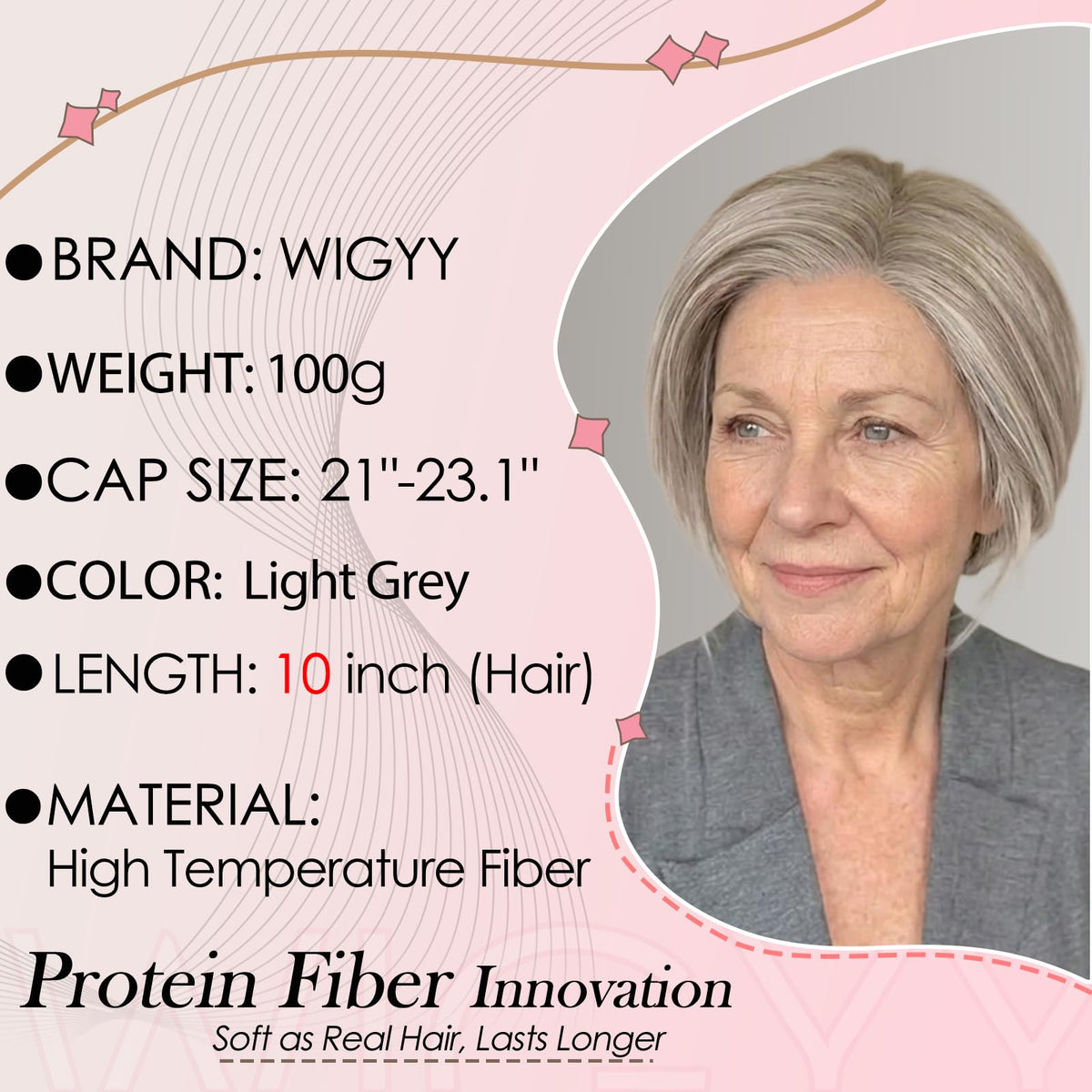 WIGYY short straight bob suits work, casual, or events.