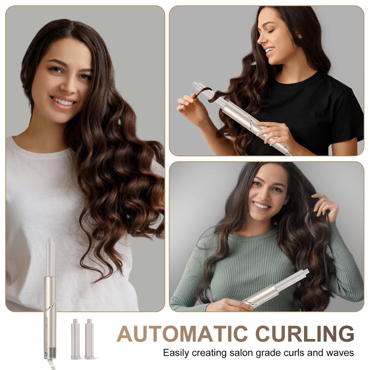 WIIKAI Auto-Wrap Curler outputs curled waves for quick styling with the Shark HD400.