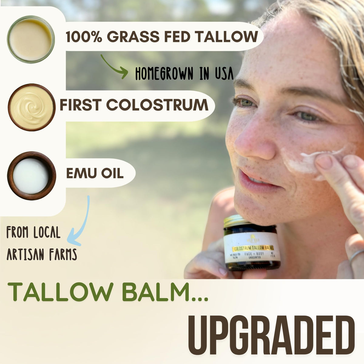 Wild Gold Tallow Balm texture swatch highlights whipped, hydrating consistency.