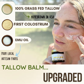 Wild Gold Tallow Balm texture swatch highlights whipped, hydrating consistency.