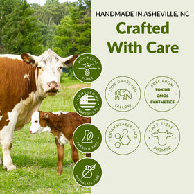 Wild Gold Tallow hand-application demonstrates easy use as a body moisturizer.