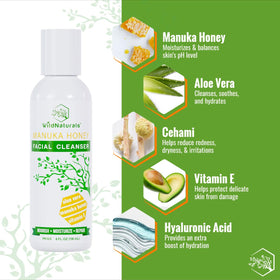 Manuka honey ingredient close-up emphasizing moisture-rich skincare benefits.