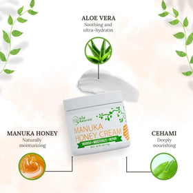 Wild Naturals Manuka Honey Cream texture close-up for gentle, non-greasy absorption