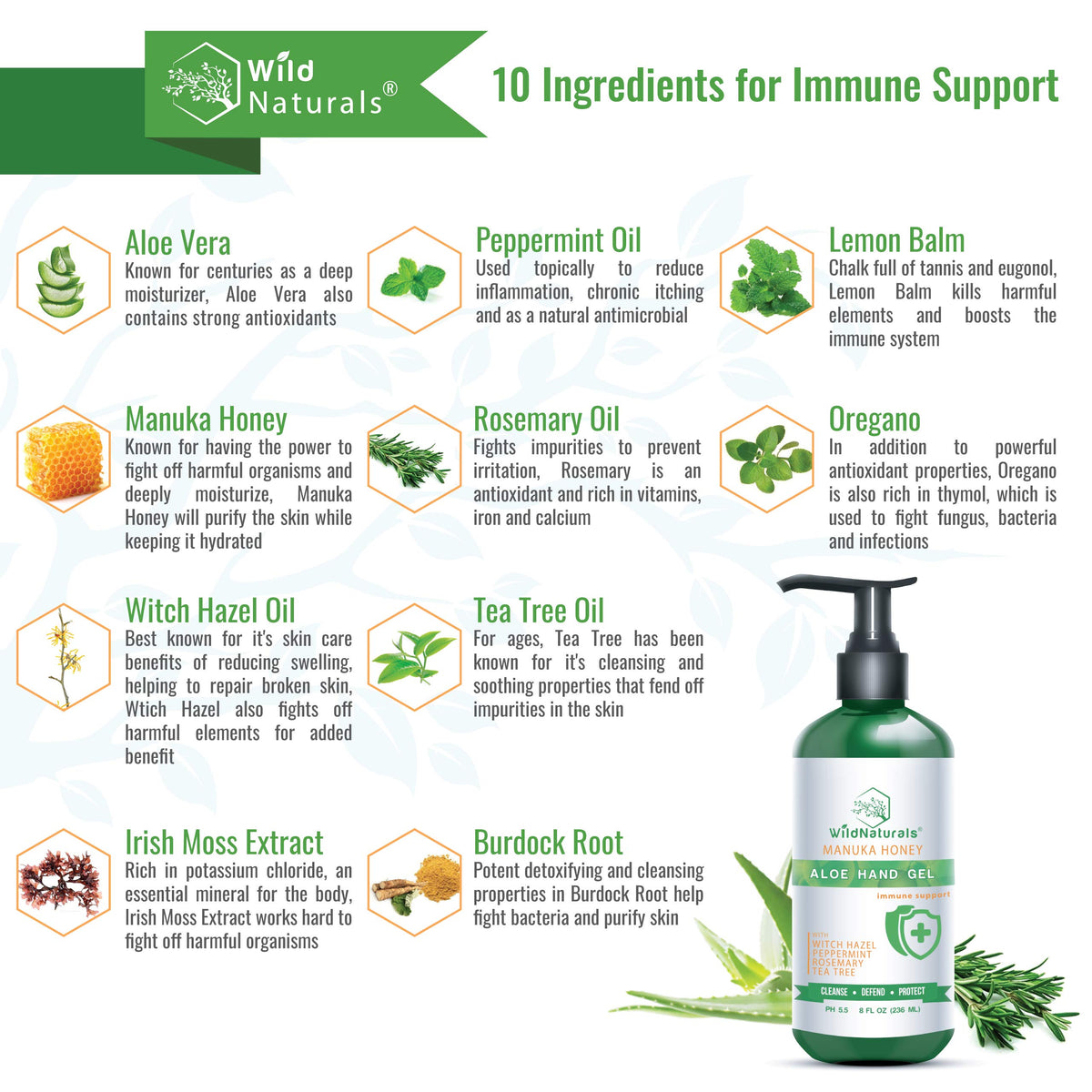 Wild Naturals Organic Aloe Vera Gel ingredients label close-up