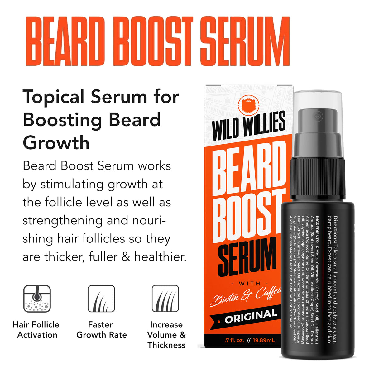 Wild Willies shampoo bottle front view highlights premium packaging.