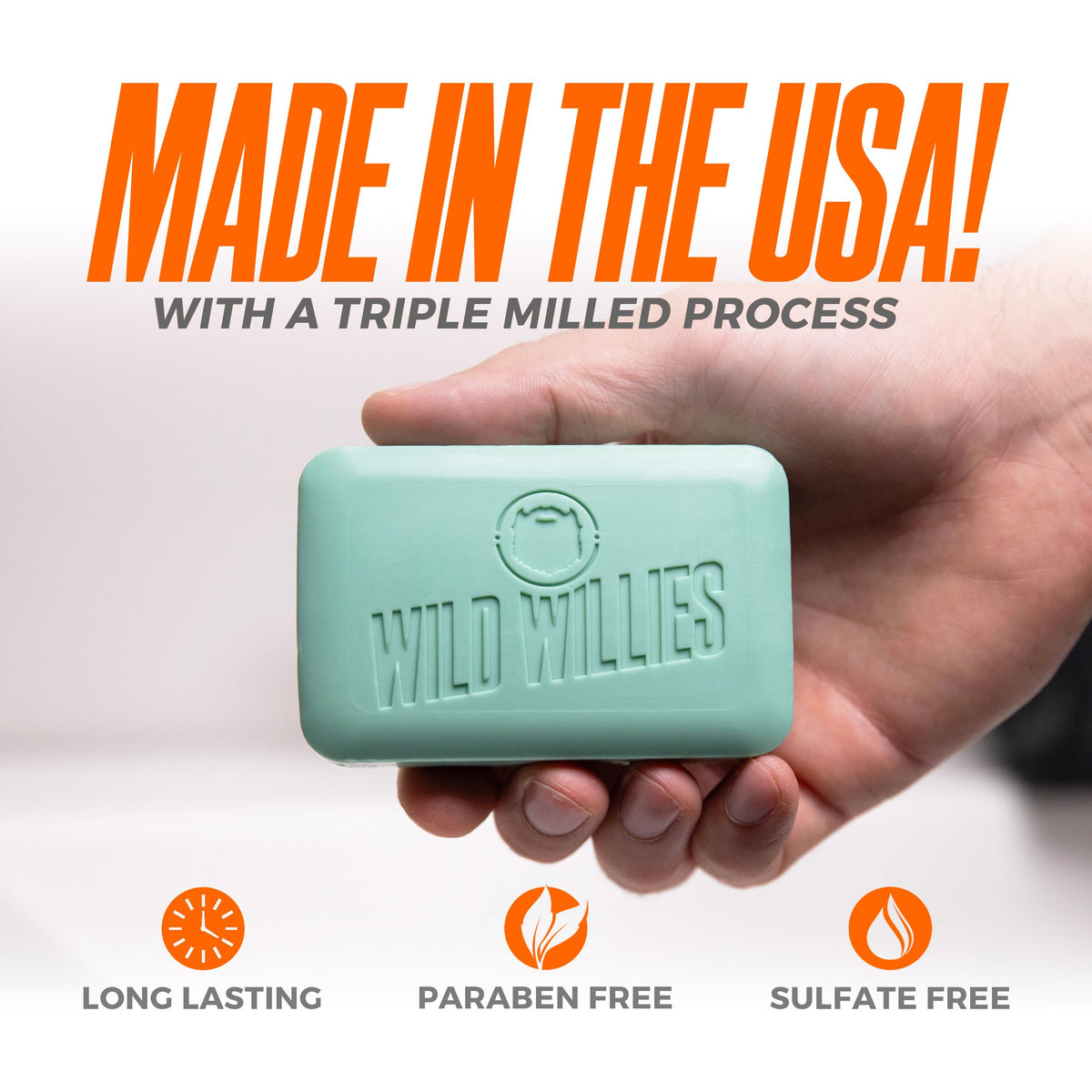 Wild Willies Moisturizing Bar 4-pack for convenient, versatile use.