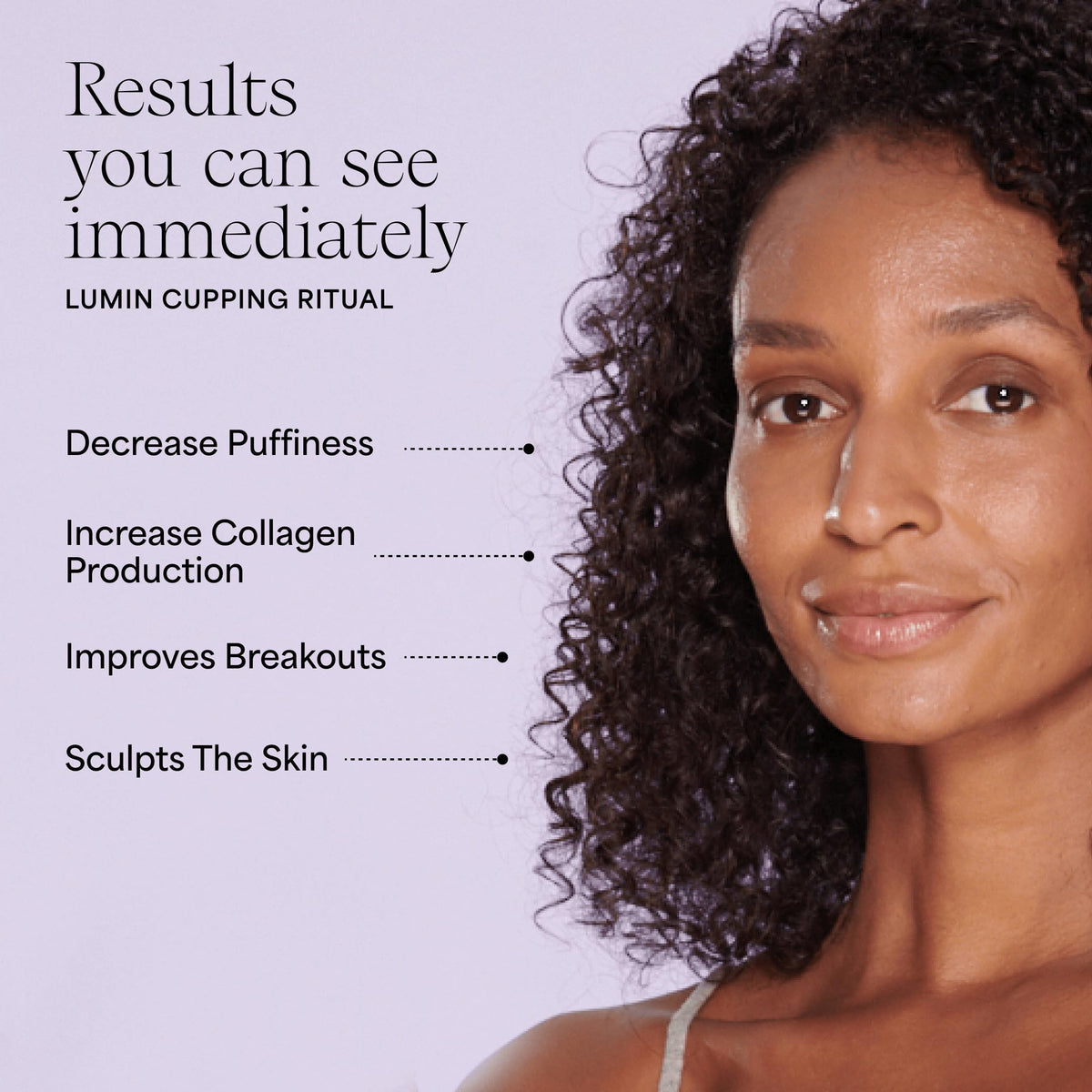 Wildling Lumin sculpting facial massage closeup highlighting contour and lift potential.