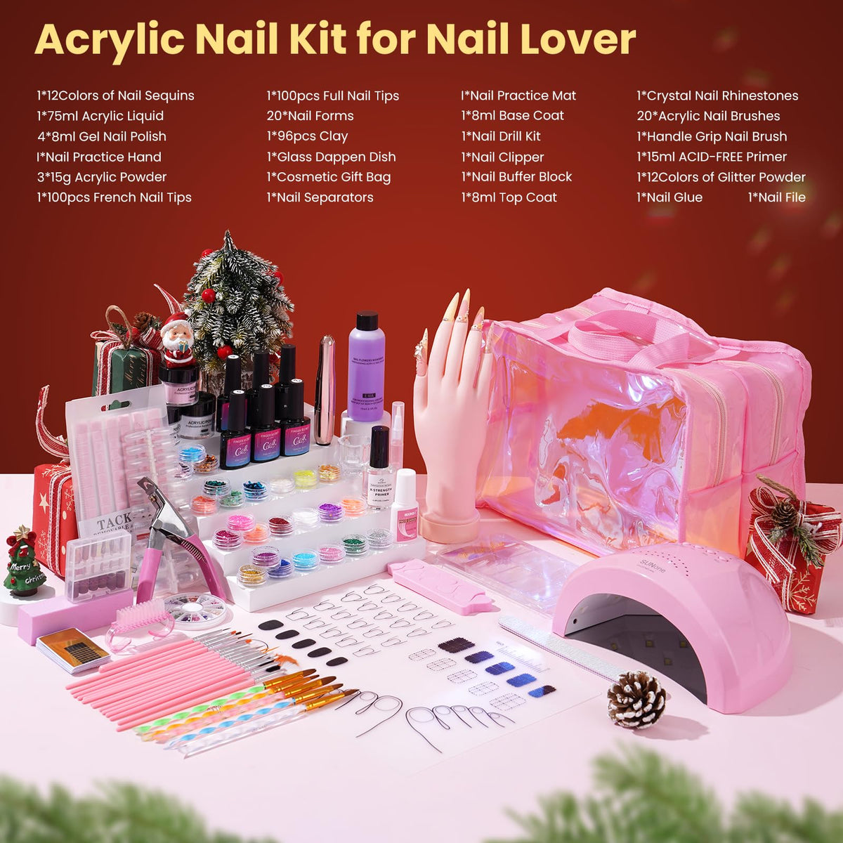 Wilfniee 24-color glitter set for bold nail designs