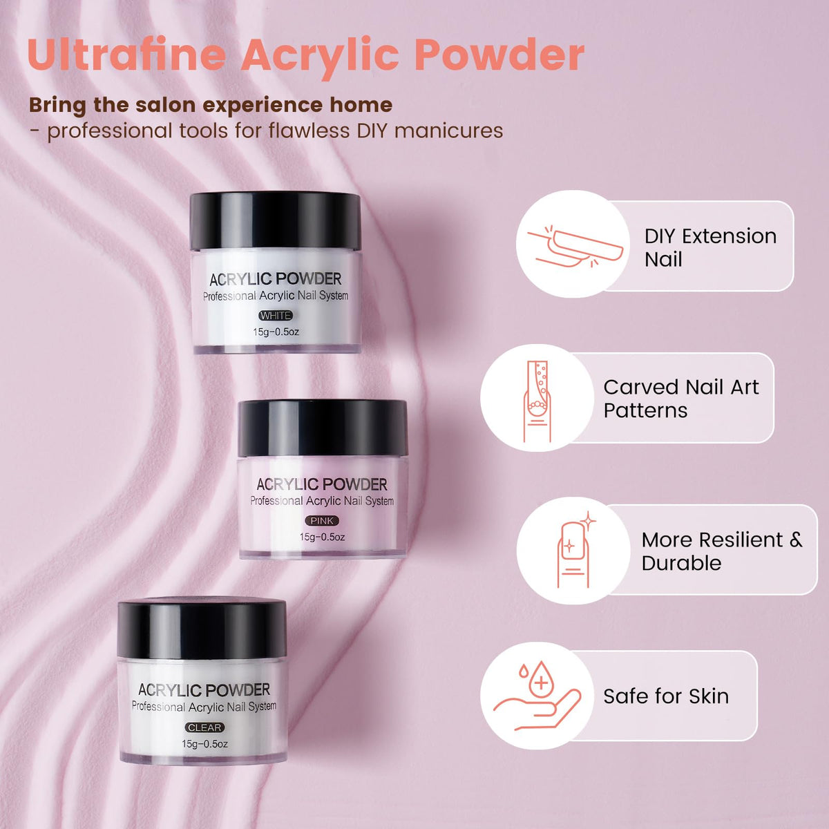 Wilfniee EMA acrylic liquid blends smoothly for easy sculpting.