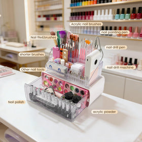 Wilfniee brush-pen-slot-compartment stores brushes and pens within reach.