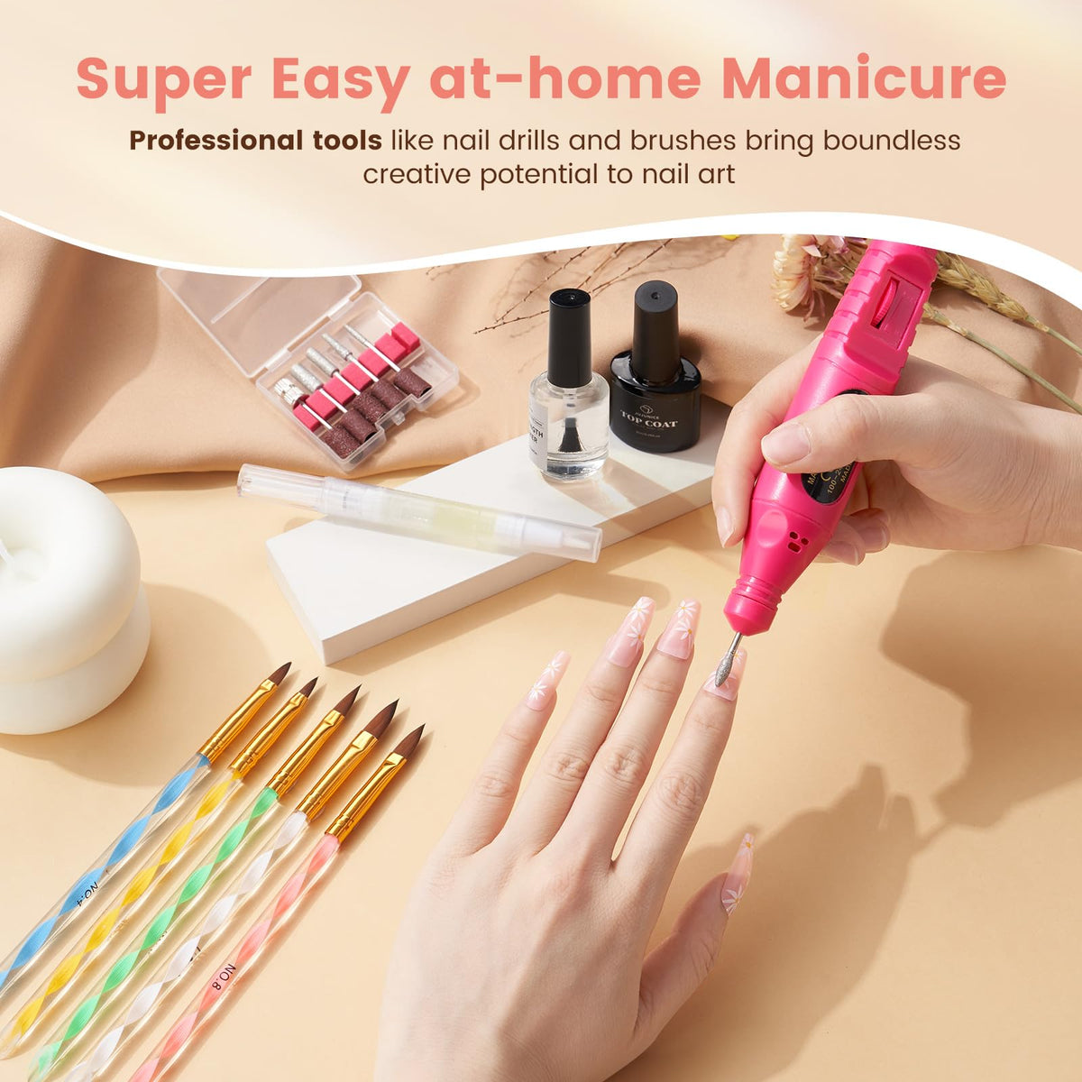 Wilfniee nail drill set enables precise shaping and cleanup.