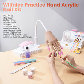 Wilfniee nail extensions practice with glitter powders for creative design options.
