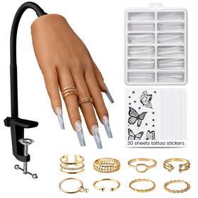 Wilfniee practice hand silicone texture close-up for realistic nail art practice.