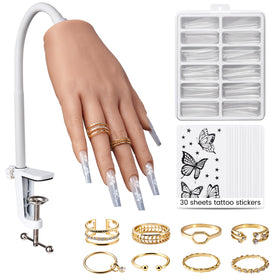 Wilfniee practice hand with silicone realism for safe at-home acrylic nail practice