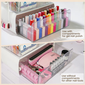 Wilfniee-removable-dividers-bottom-drawer adapts to gels and accessories.
