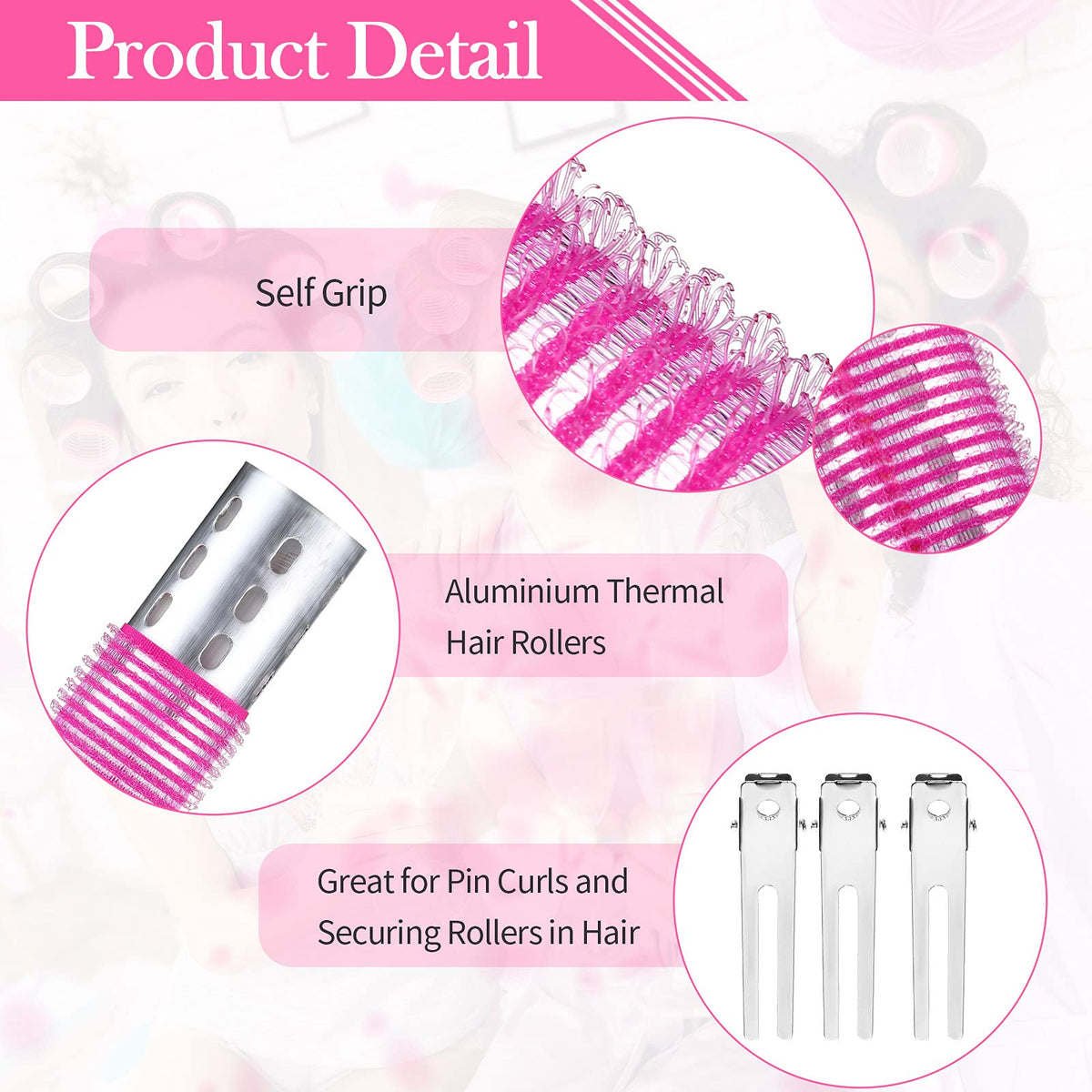 Willbond self-grip aluminum rollers close-up showing secure hold without clips.