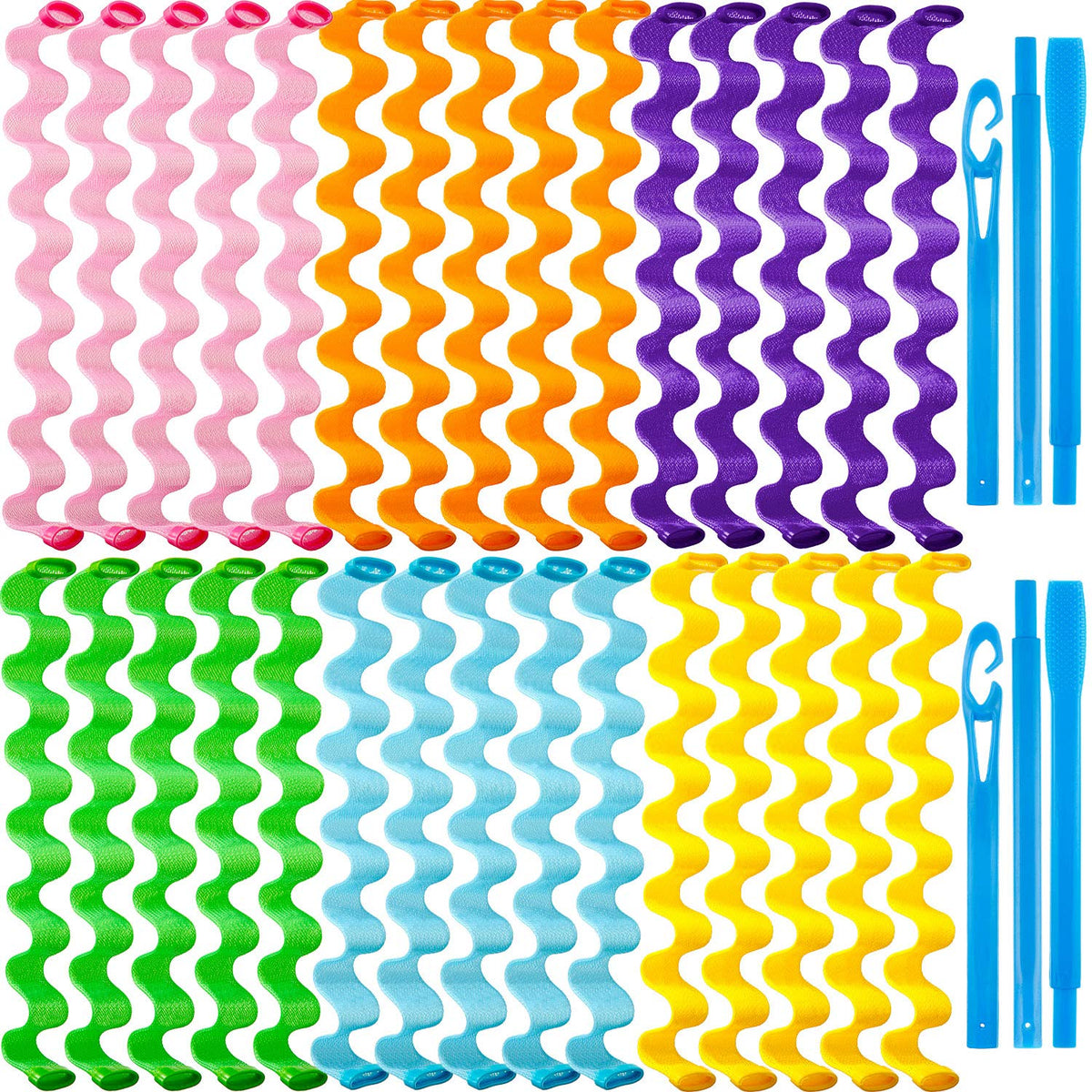 WILLBOND 30-piece heatless wave curler set for easy no-heat curls