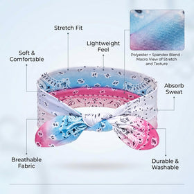 Willbond gradient paisley headband, breathable and lightweight for all-day wear.