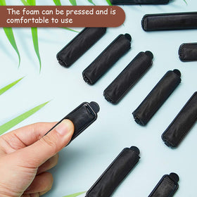 WILLBOND black satin-foam roller close-up showing smooth texture for gentle styling.