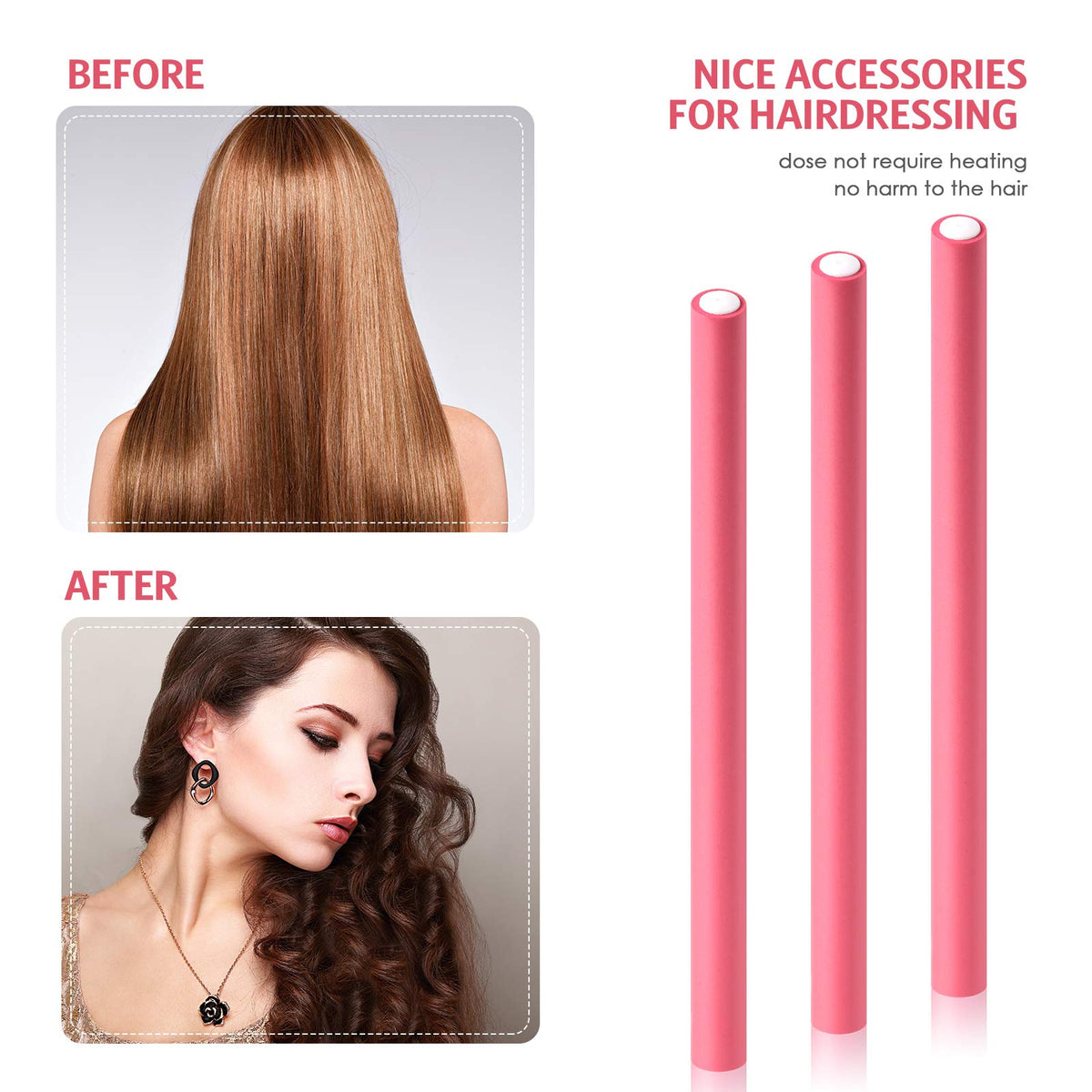 Willbond easy-use winding technique demonstration for no-heat curls in pink