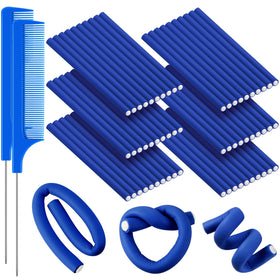 WILLBOND flexible curling rods blue set close-up for gentle styling