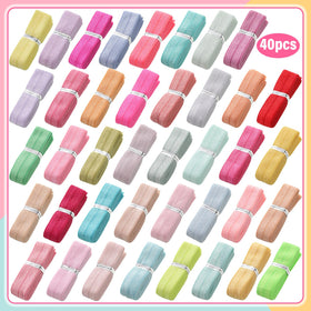 Willbond fold-over elastic pastel colors for comfortable hair ties