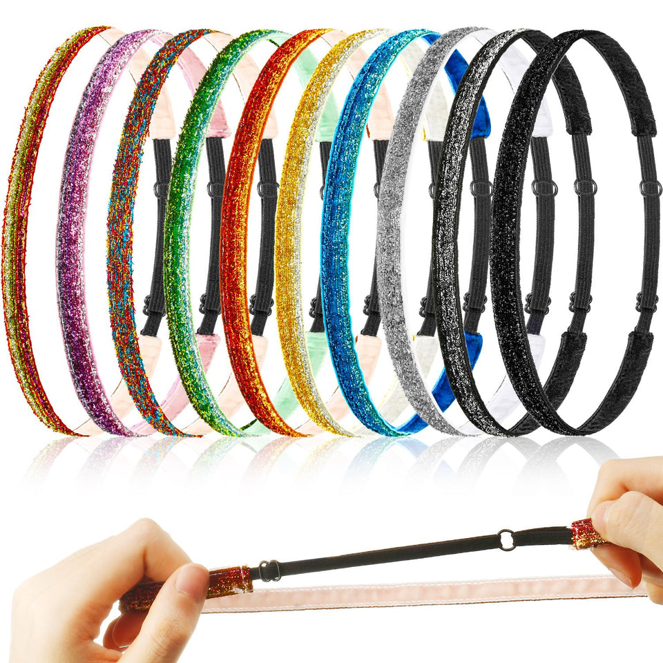 Willbond glitter headbands in varied colors for vibrant party and daily looks.