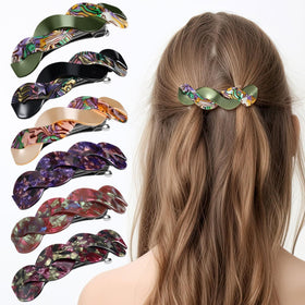 Willbond large hair barrette closeup, sturdy acrylic and metal, durable clip for daily wear.