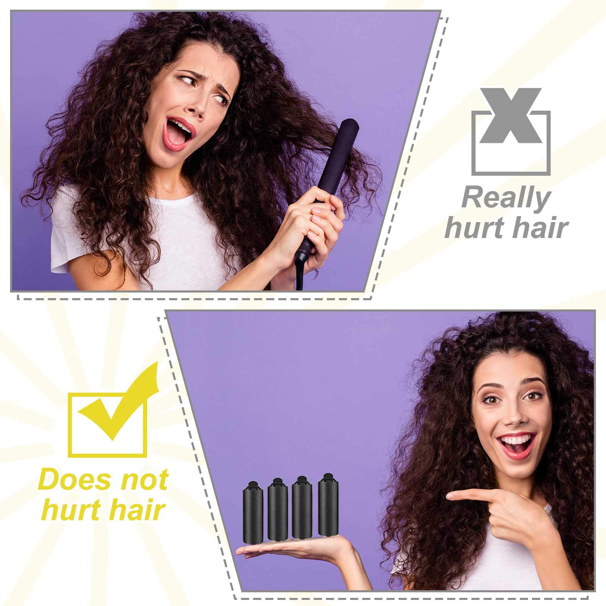 WILLBOND hair curler demonstrates wave creation and versatile use on different hair.