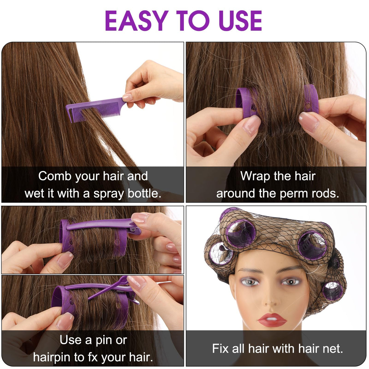 WILLBOND black hairnet keeps hair secure during styling.