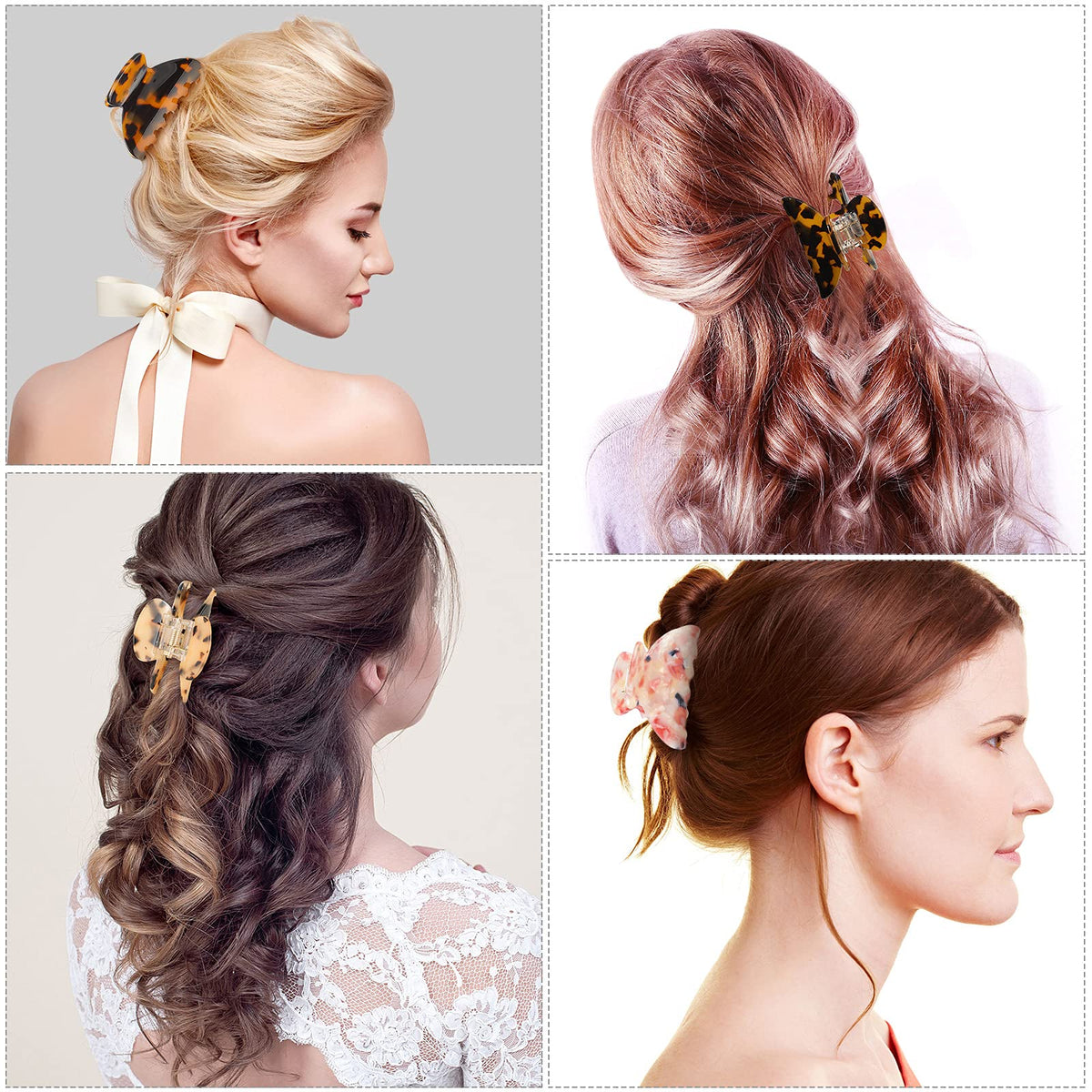 WILLBOND clip in use to create half-up-half-down hairstyles.