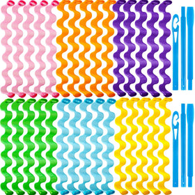 Willbond heatless spiral curlers in mixed colors for easy overnight styling.