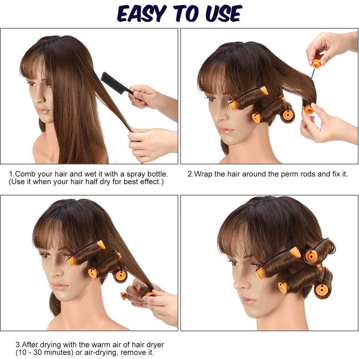 Willbond long-hair perm rod easy-to-use tool for at-home styling