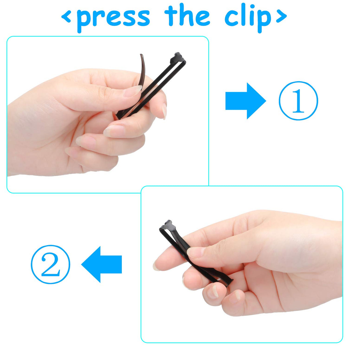 WILLBOND no-slip metal hair clip silver close-up showing strong grip and shine.