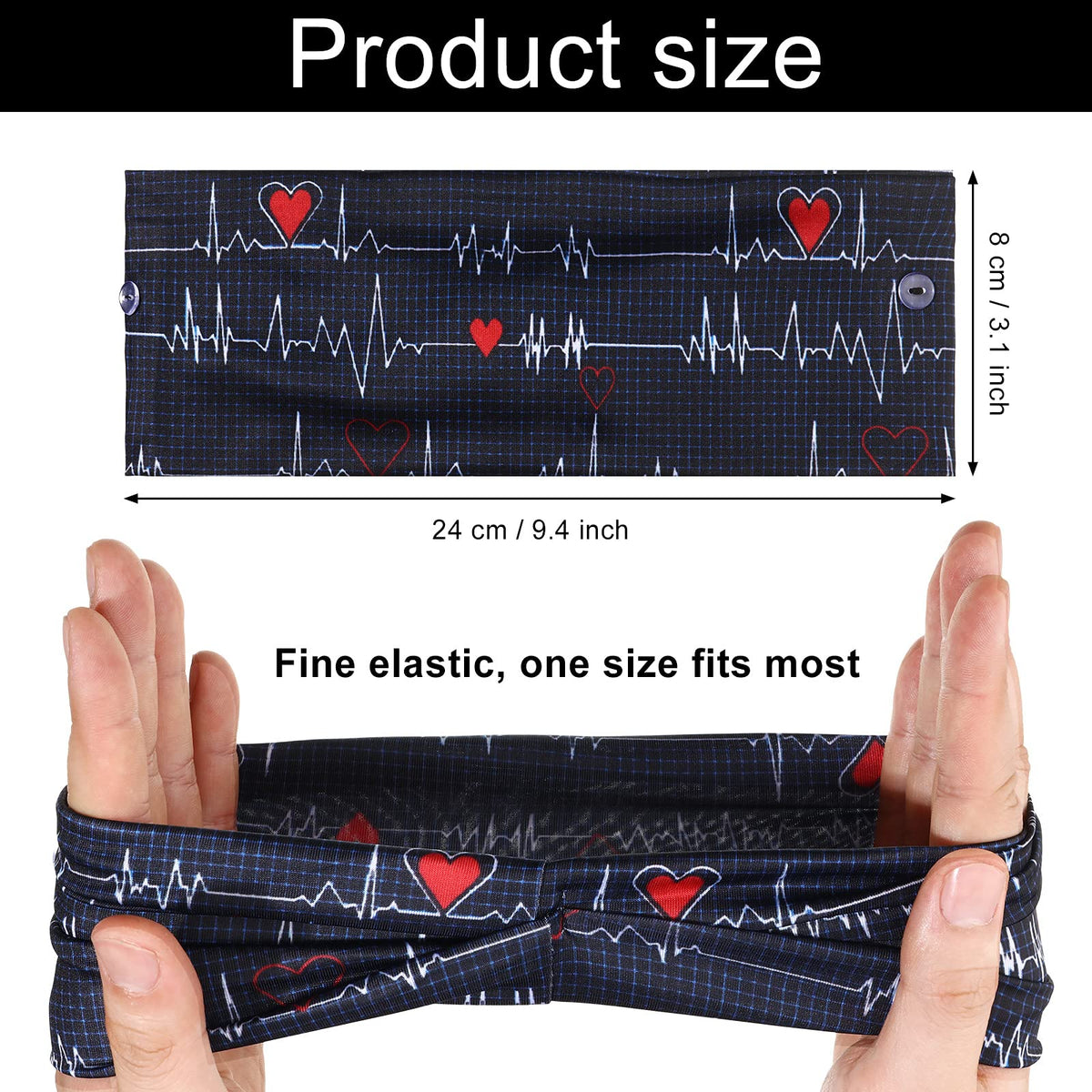 WILLBOND nursing headband with buttons pattern 2, soft milk silk fabric for breathable comfort