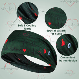 WILLBOND headband with buttons pattern 3 offers non-slip grip during movement