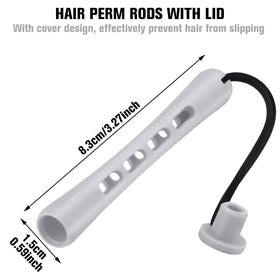 WILLBOND perm rods gray with cover and rubber band for secure wrapping