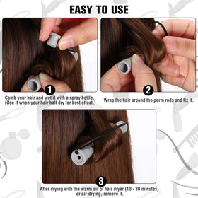 WILLBOND gray perm rods designed for easy wrap without pins