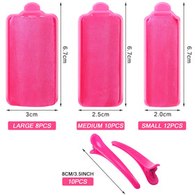 WILLBOND rose red foam rollers in three sizes for versatile curls