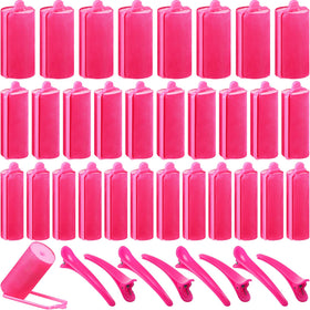 WILLBOND rose red satin hair rollers for smooth curls