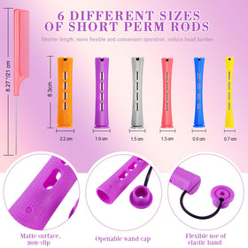 WILLBOND short plastic perm rods in six sizes enable varied wave patterns.