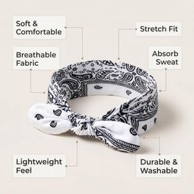Soft polyester WILLBOND headwrap provides breathable comfort.