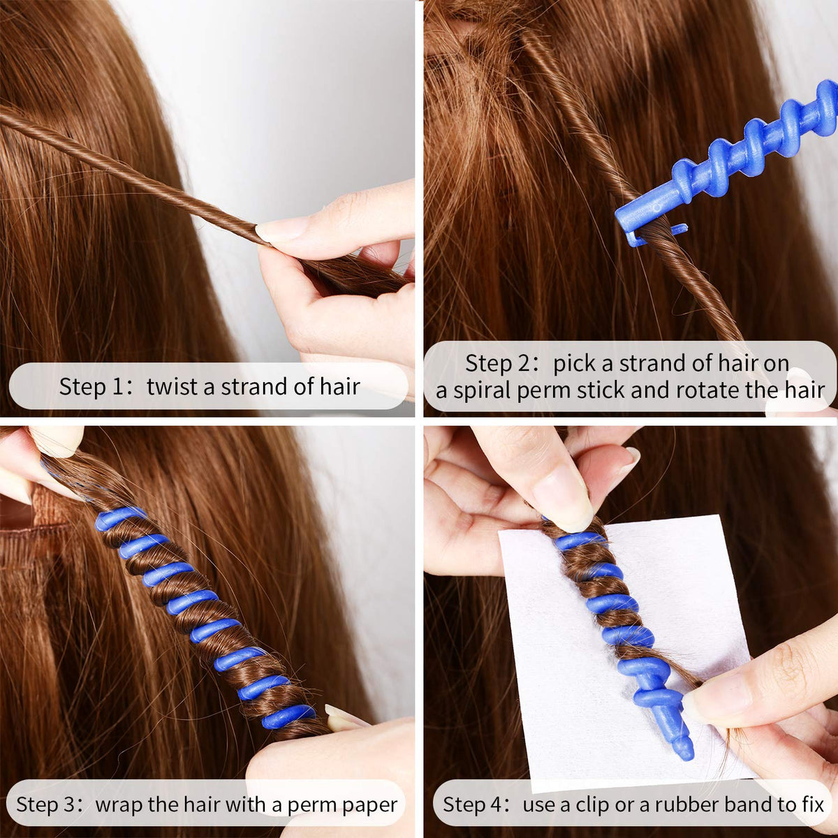 WILLBOND colorful spiral perm rods for versatile hair waves.