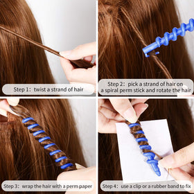 WILLBOND colorful spiral perm rods for versatile hair waves.